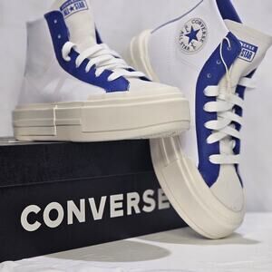 Converse Unisex  CTAS Cruise Leather Women's Size 9 White/Blue A10285C NWT